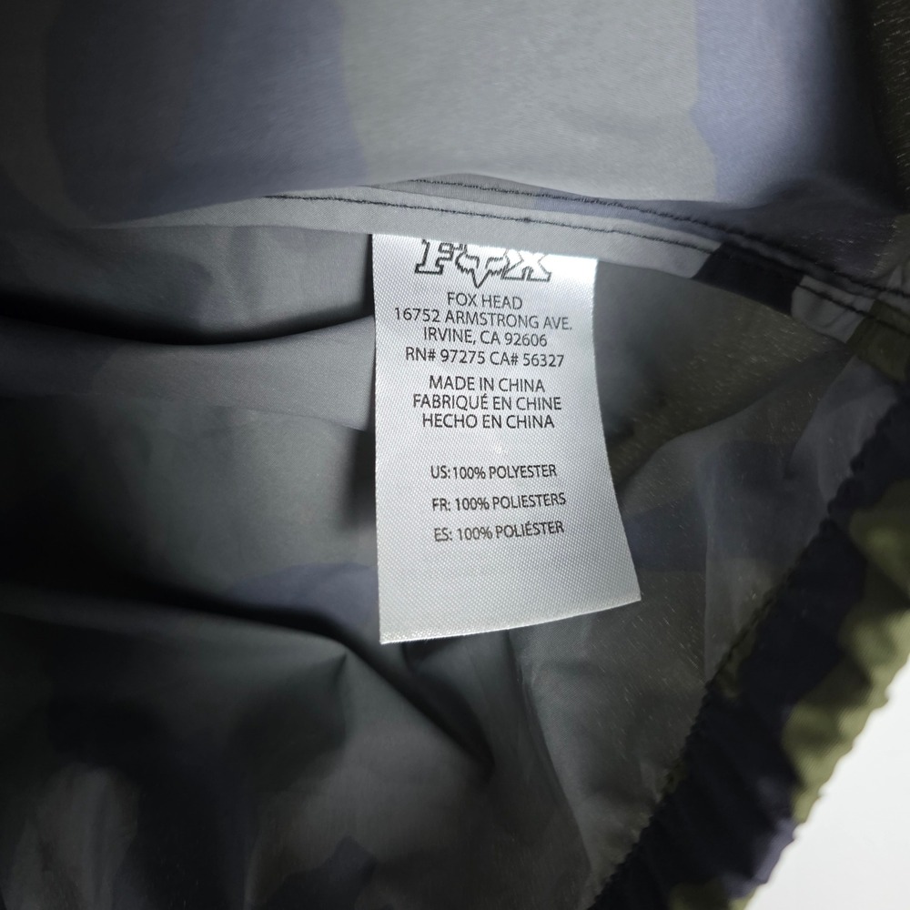 FOX Racing Camo Windbreaker Jacket Mens Hooded Lightweight Full Zip Casual - Picture 8 of 11